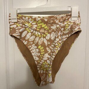 Aerie Brown and Yellow Floral Bikini Bottom
